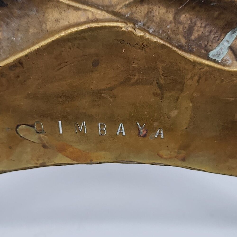 Quimbaya Brass Wall Hanging with Fish Mark & Qimbaya Stamped on the back - Picture 3 of 13